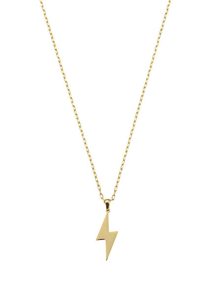 Şimşek Altın Kaplama Çelik Erkek Kolye