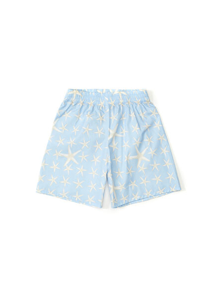 Blue Patterned Boys Shorts