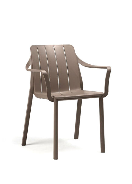 Tiberina Light Brown Arm Garden Chair