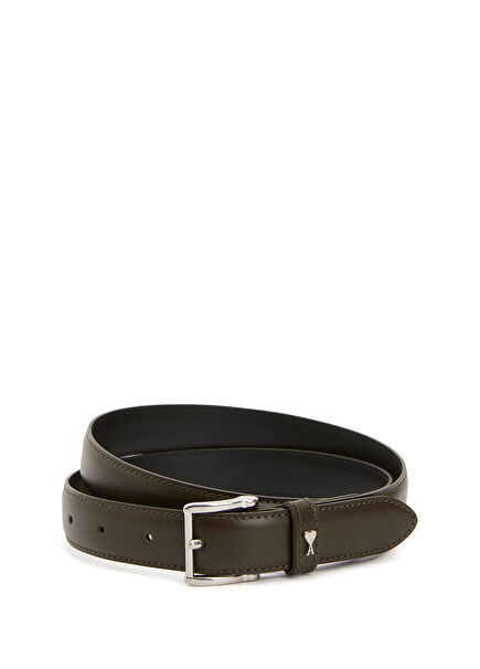 Khaki Men's Leather Belt