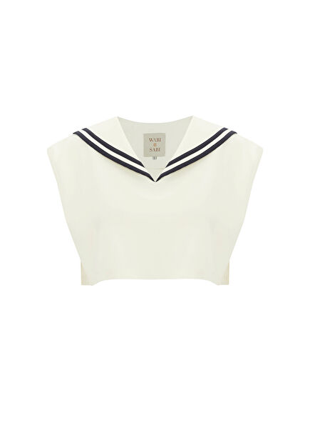 Sail Ecru Sleeveless Women's Short T-shirt