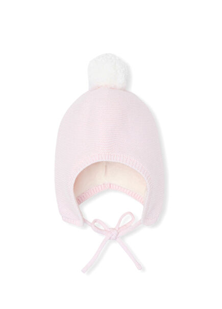 Pembe Ponponlu Kız Bebek Bere