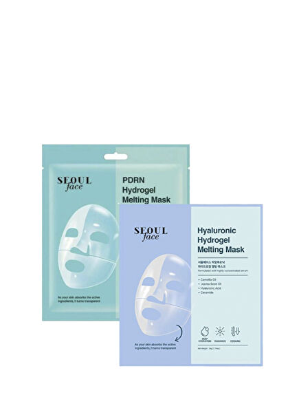Pdrn Hydrojel Eriyen Maske Nemlendirici Şeffaf Jel Yüz Maskesi 34 gr + Hyalüronik Eriyen Yüz Maskesi 34 gr