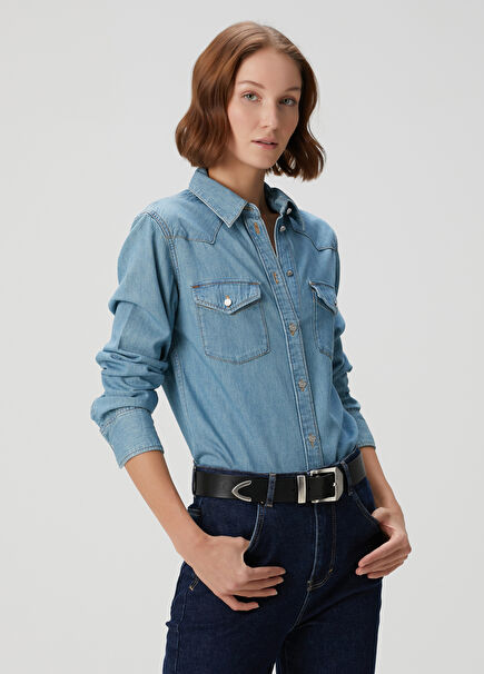 Thelma Blue Denim Shirt