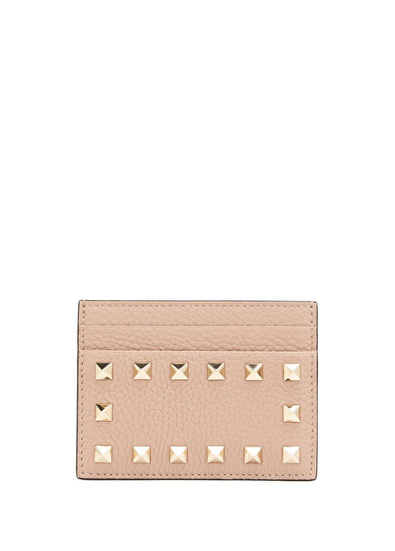 Rockstud Women's Leather Card Holder