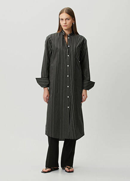 Black White Striped Tunic