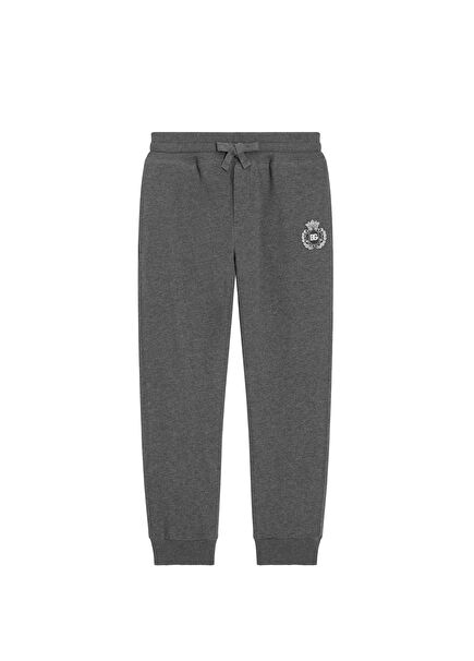 Gri Logo Nakışlı Erkek Çocuk Pantolon