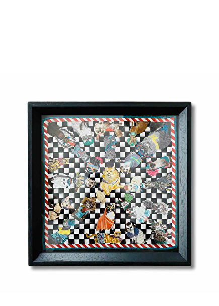 For the Love of Cats Silk Framed Scarf