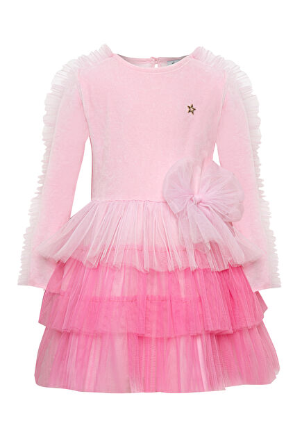 Gisa Pembe Kız Çocuk Elbise