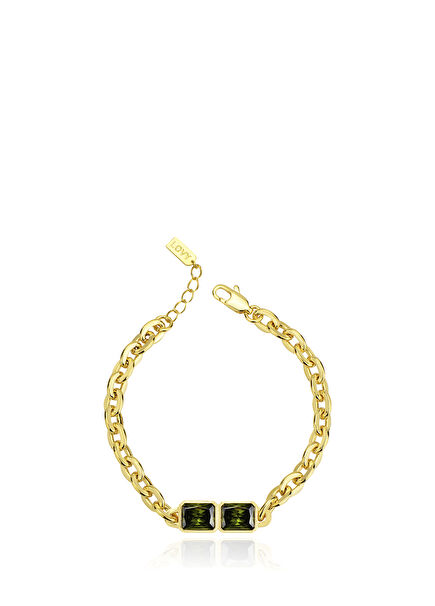 Tena Green 22K Gold Plated Women's Bracelet