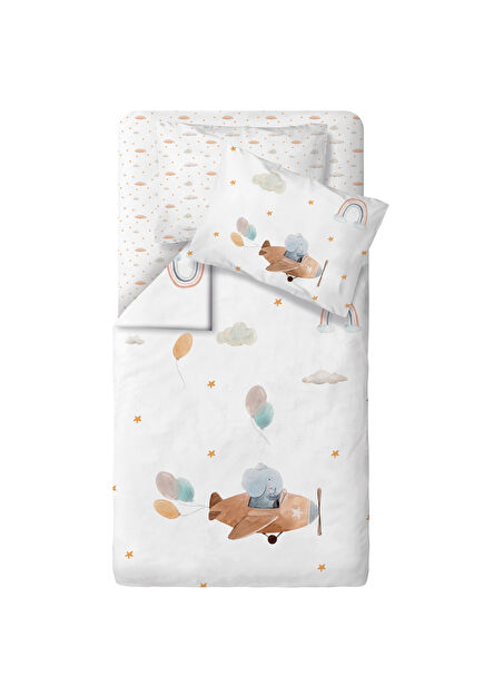 Happy Tony 100% Organic Cotton Satin Baby Kids Duvet Cover Set 100 x 150 cm