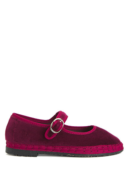 Lucrecia Burgundy Girl Velvet Ballet Flats