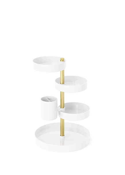 Pirouette White Cosmetic Organizer