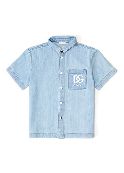 Mavi Erkek Çocuk Denim Gömlek