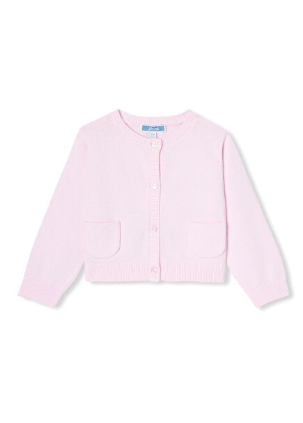 Pembe Jarse Örgü Kız Bebek Hırka