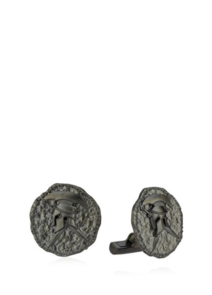 Helmet 925 Sterling Oxidized Cufflink