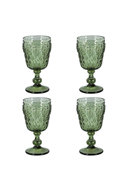 Florine Green Glass Set of 4 Glasses