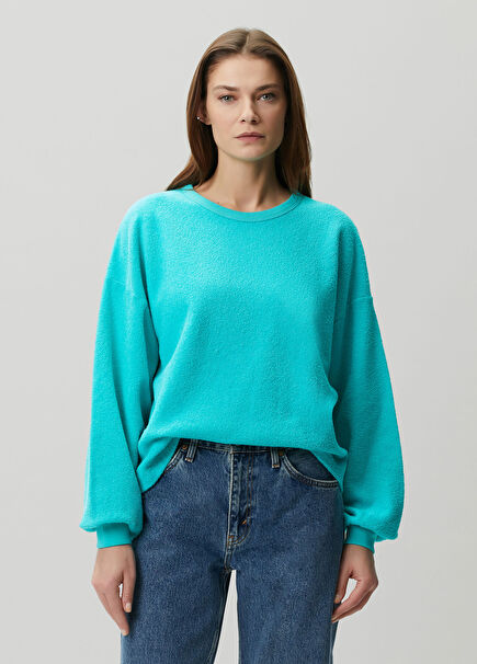 Bobypark Turkuaz Havlu Dokulu Sweatshirt