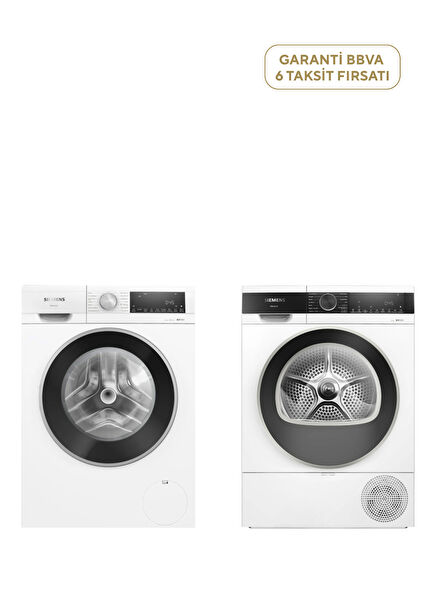 WG52A202TR iQ300 Washing Machine 10 kg + WQ52G201TR iQ300 Heat Pump Tumble Dryer 10 kg
