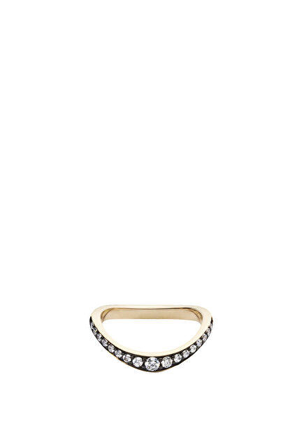 Diamond Curve Diamond Women's Gold Ring