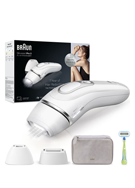 Silk· Expert Pro3 PL3132 New Generation 2-Nozzle Bag IPL Laser Hair Removal Tool and Venus Shaver