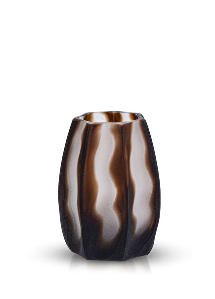Serenity Matte Brown Glass Vase 16 x 11 cm