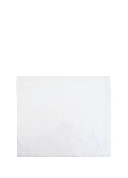 Beyaz Defne Detaylı Keten Peçete