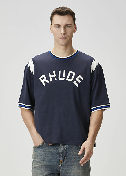 Navy Blue Printed T-Shirt