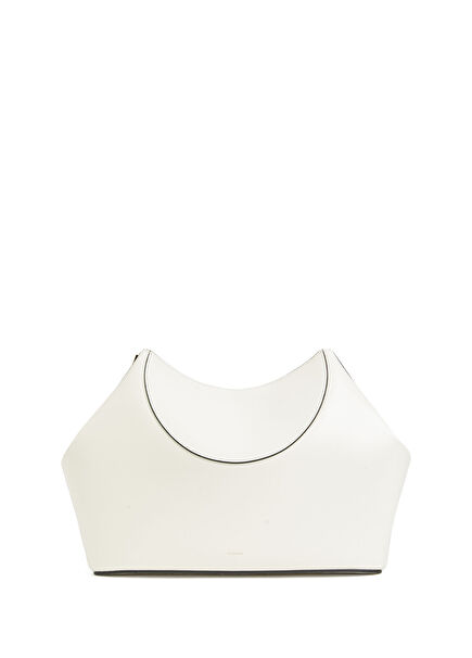 Facet Beige Women's Leather Clutch