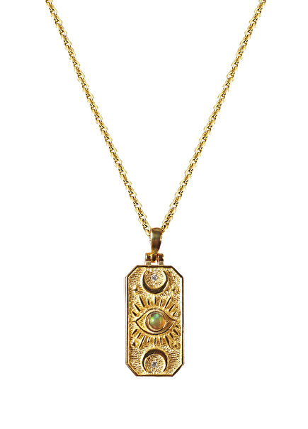 İZ Koruyucu 925 Ayar Gümüş Üzeri Altın Kaplama Kadın Kolye