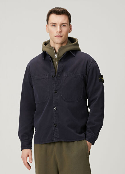 Comfort Fit Lacivert Dış Gömlek