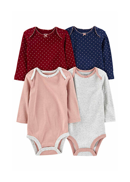 Kız Bebek Uzun Kollu 4'lü Body Set