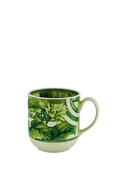 Meaning Green Patterned Porcelain Mug