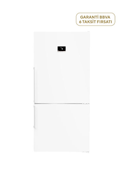 KGP86FWC0N Serie 8 Glossy White Bottom Freezer NoFrost Refrigerator 624 Lt