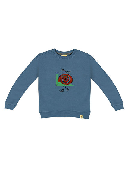 Be Bold Printed Blue Long Sleeve Boys' Sweatshirt
