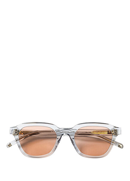 Clear Orange Acetate Unisex Sunglasses