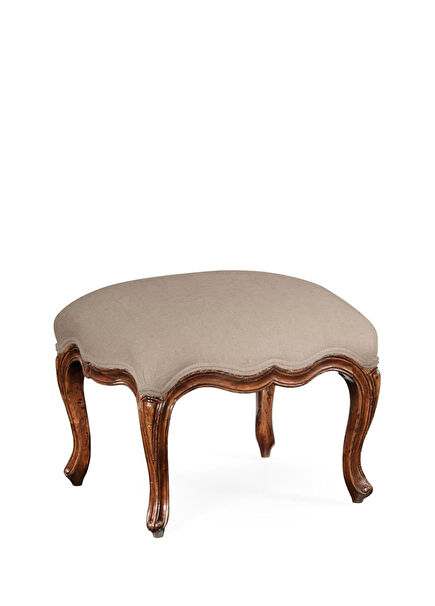 Country Farmhouse Walnut Kahverengi Ahşap Puf