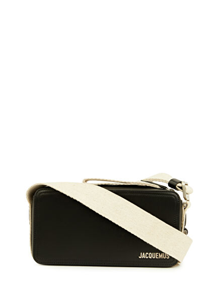 Le Cuerda Horizontal Siyah Kadın Deri Çanta