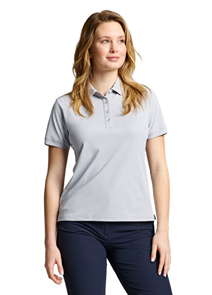 Ws Tech Pique Gri Polo Yaka Kadın T-Shirt