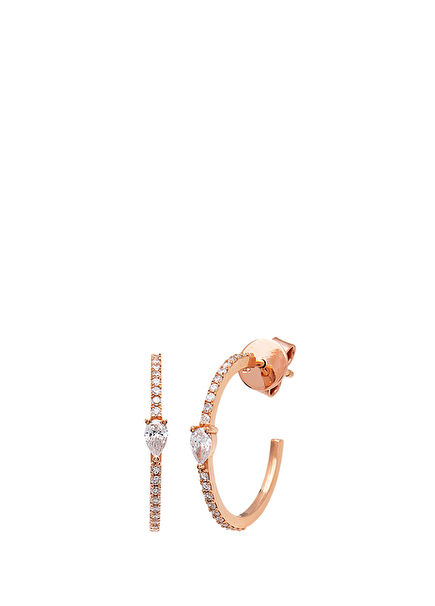 Diamond Detailed Women's Gold Earrings