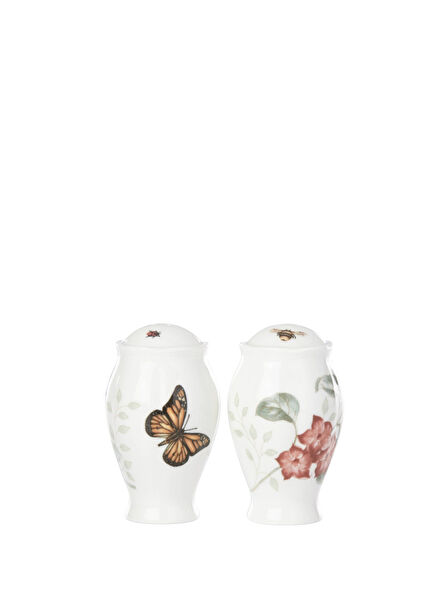 Butterfly Desenli Porselen Tuzluk Biberlik
