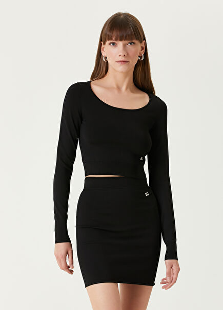 Black Cropped Knitwear