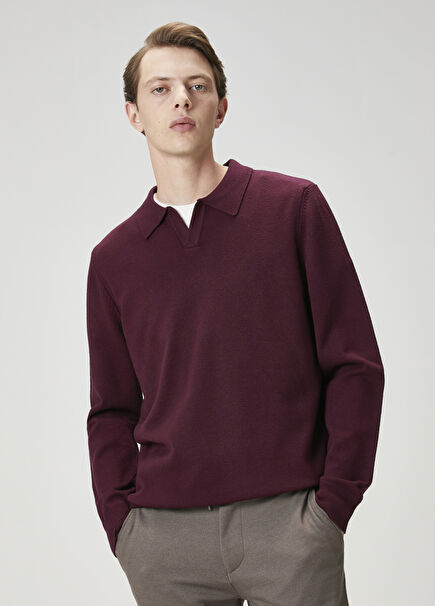 Mürdüm Polo Yaka Triko