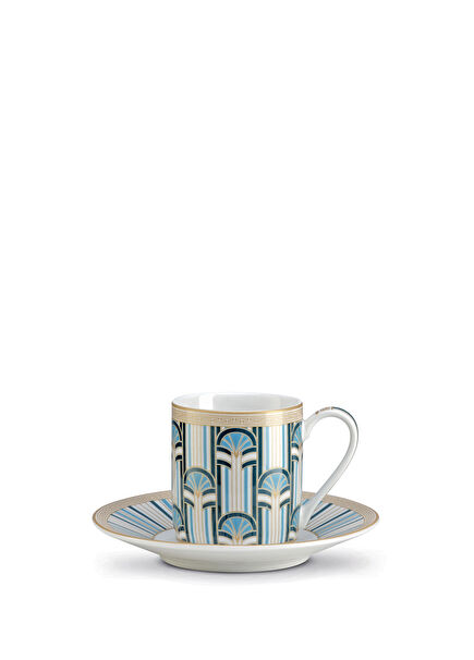 Liberty Geometrik Desenli Porselen 2'li Kahve Fincanı Seti