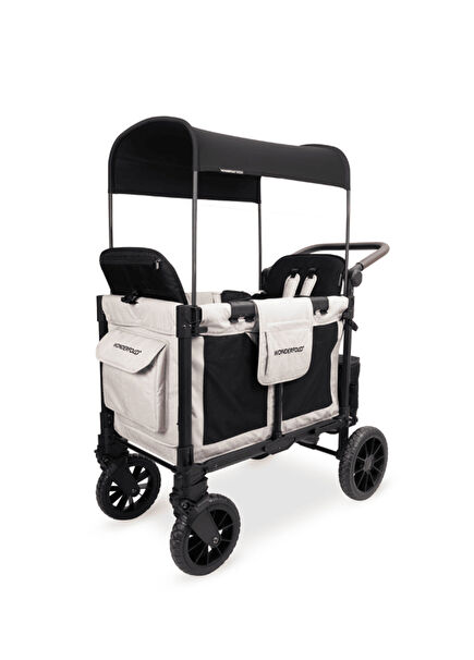 W2 Luxe Pro Sand Beige Travel System Double Stroller Wagon