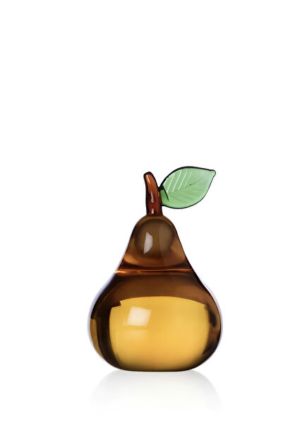 Fruits & Flowers No:7 Armut Turuncu Cam Dekoratif Obje 5,5 cm