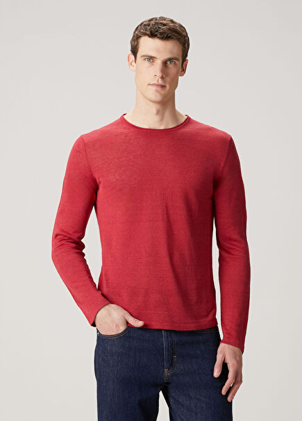 Burgundy Linen Sweater