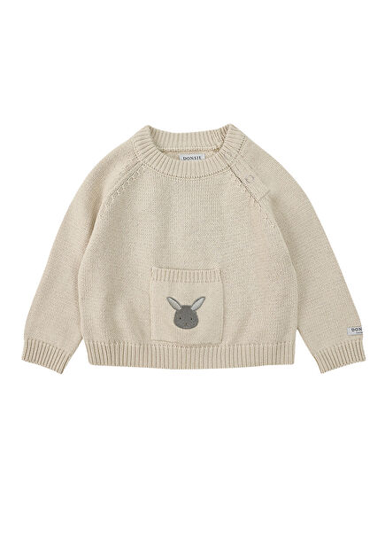 Loeke Krem Bebek Organik Pamuk Kazak