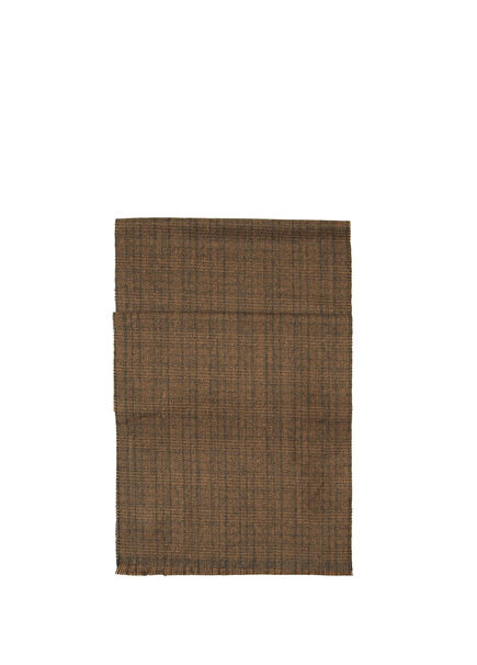 Brown Plaid Pattern Men's Scarf