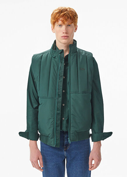 Koyu Yeşil Dik Yaka Erkek Yelek